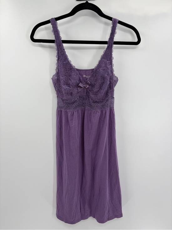 Vintage Dresses & Skirts - Y2K 2000s Purple Lace Girly Midi Nightgown Slip Dress Lounge Sleepwear Medium M